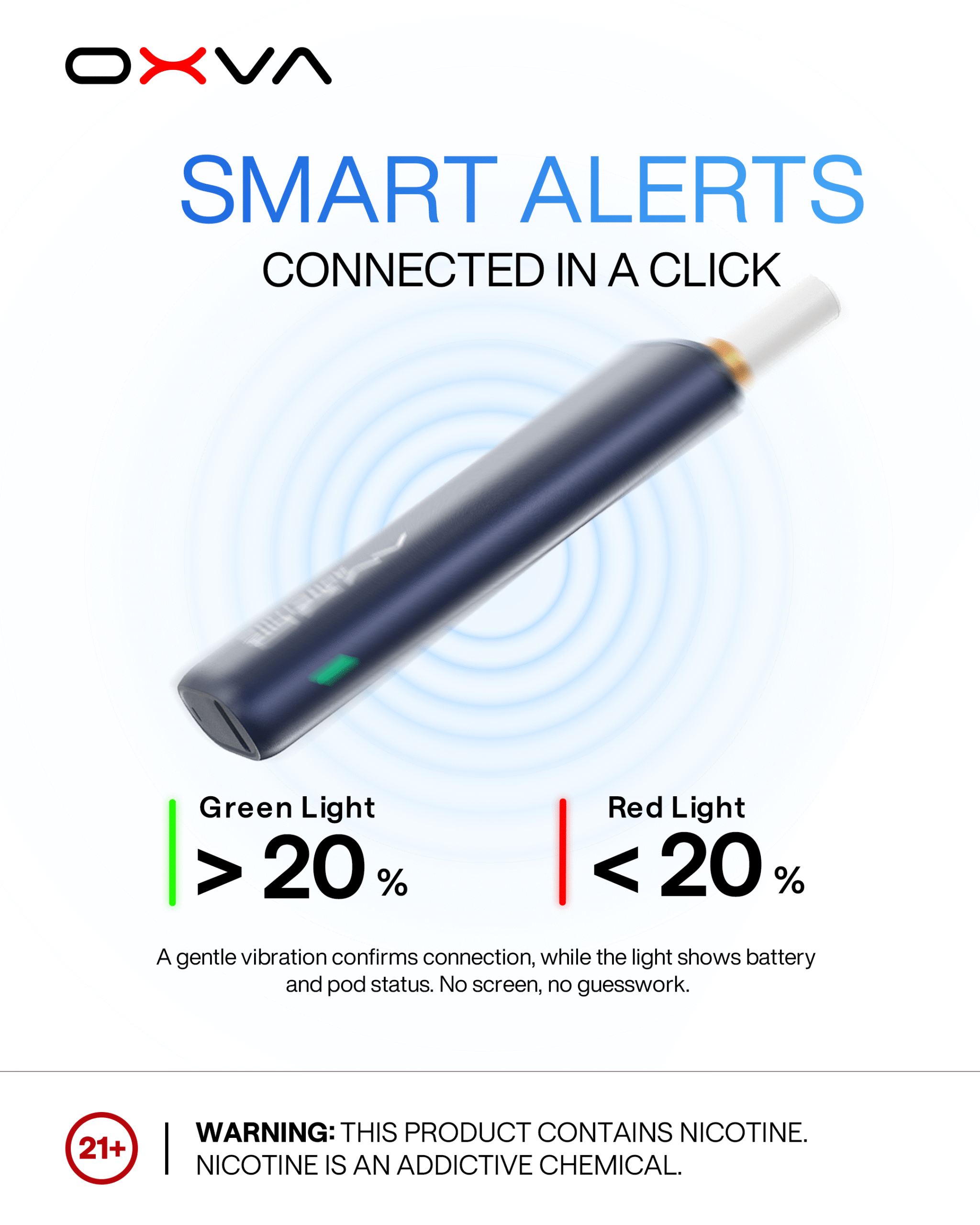 OXVA SlimStick Smart Alerts feature