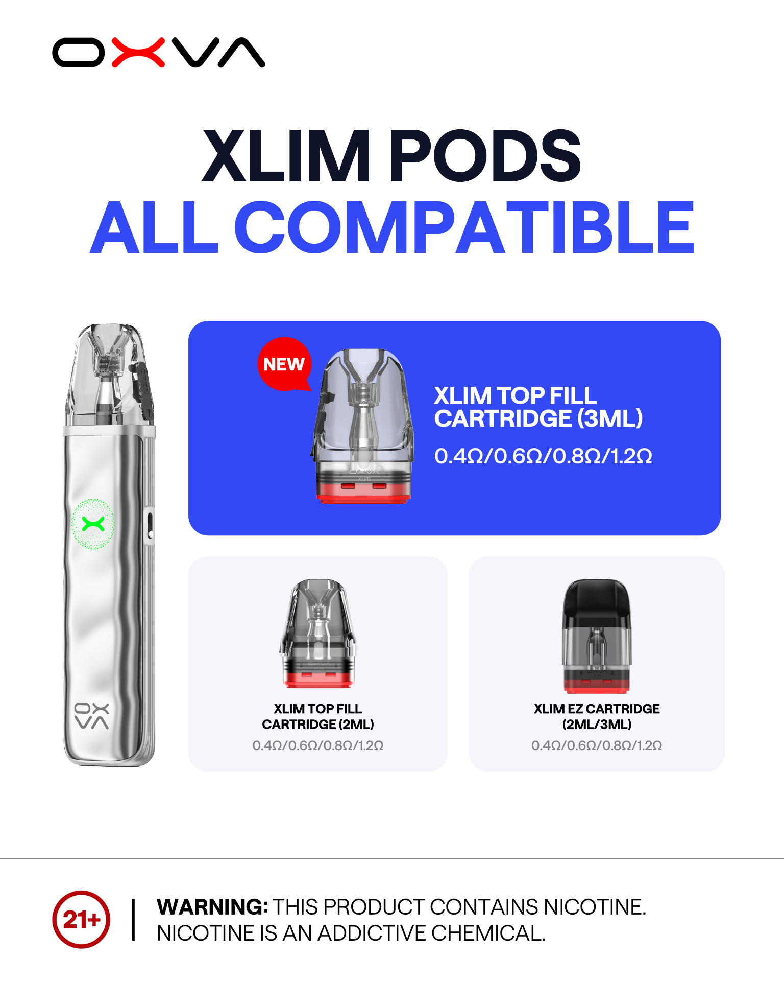 OXVA XLIM Go 2 Box and Pod Contents UK