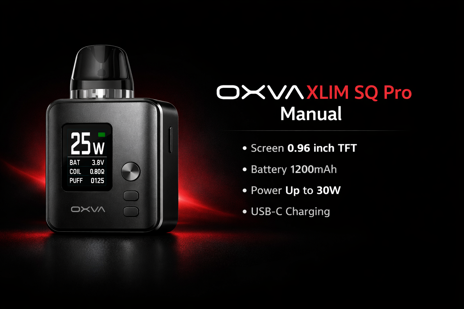 OXVA XLIM SQ Pro manual hero image