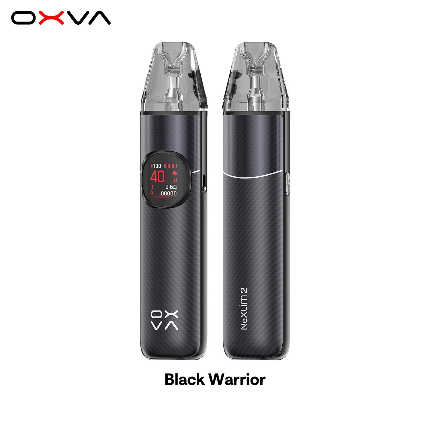 OXVA NeXLIM 2 dual-mesh pod vape kit in Black Warrior colourway
