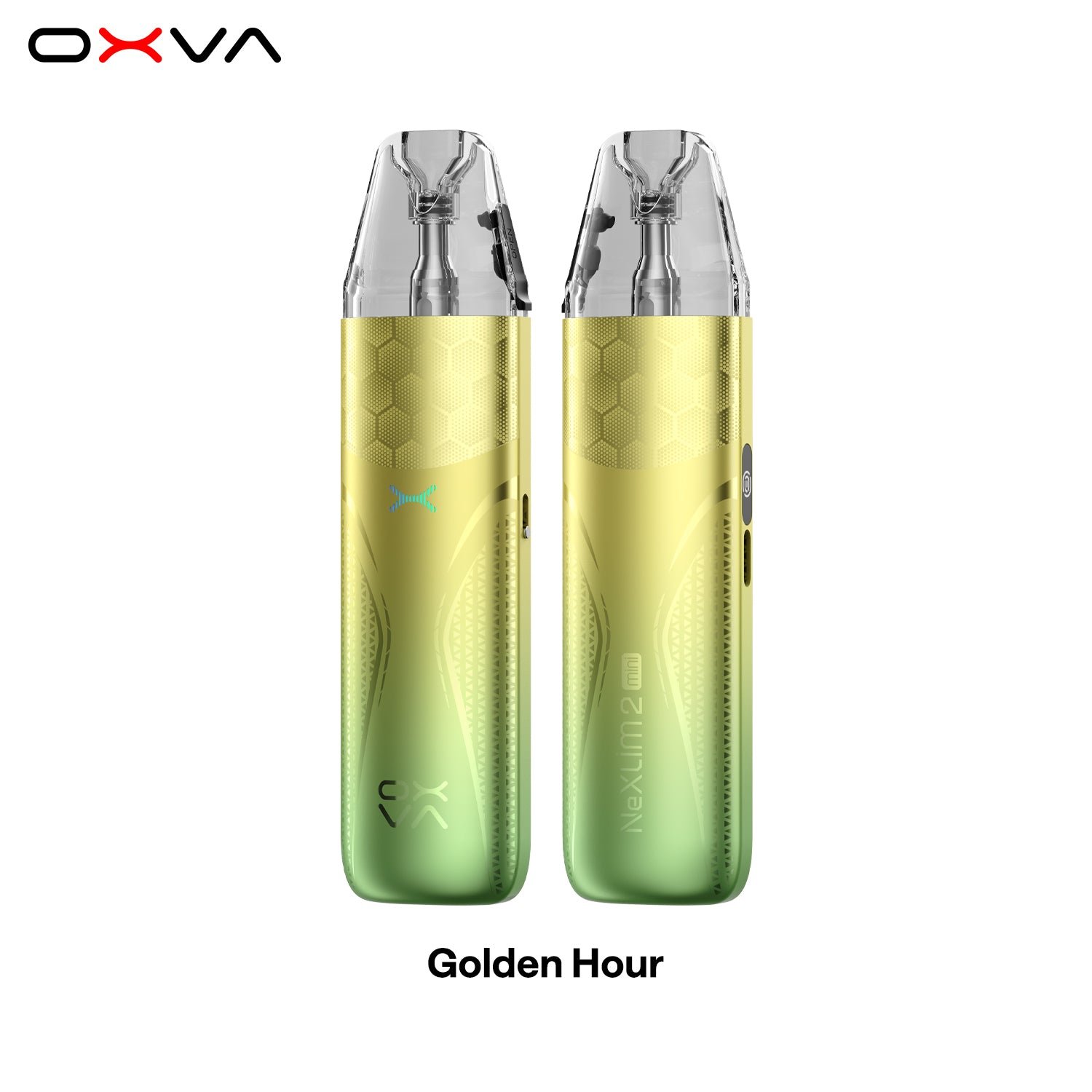 OXVA NeXLIM 2 Mini dual-mesh pod vape kit in Goldish Hour colourway