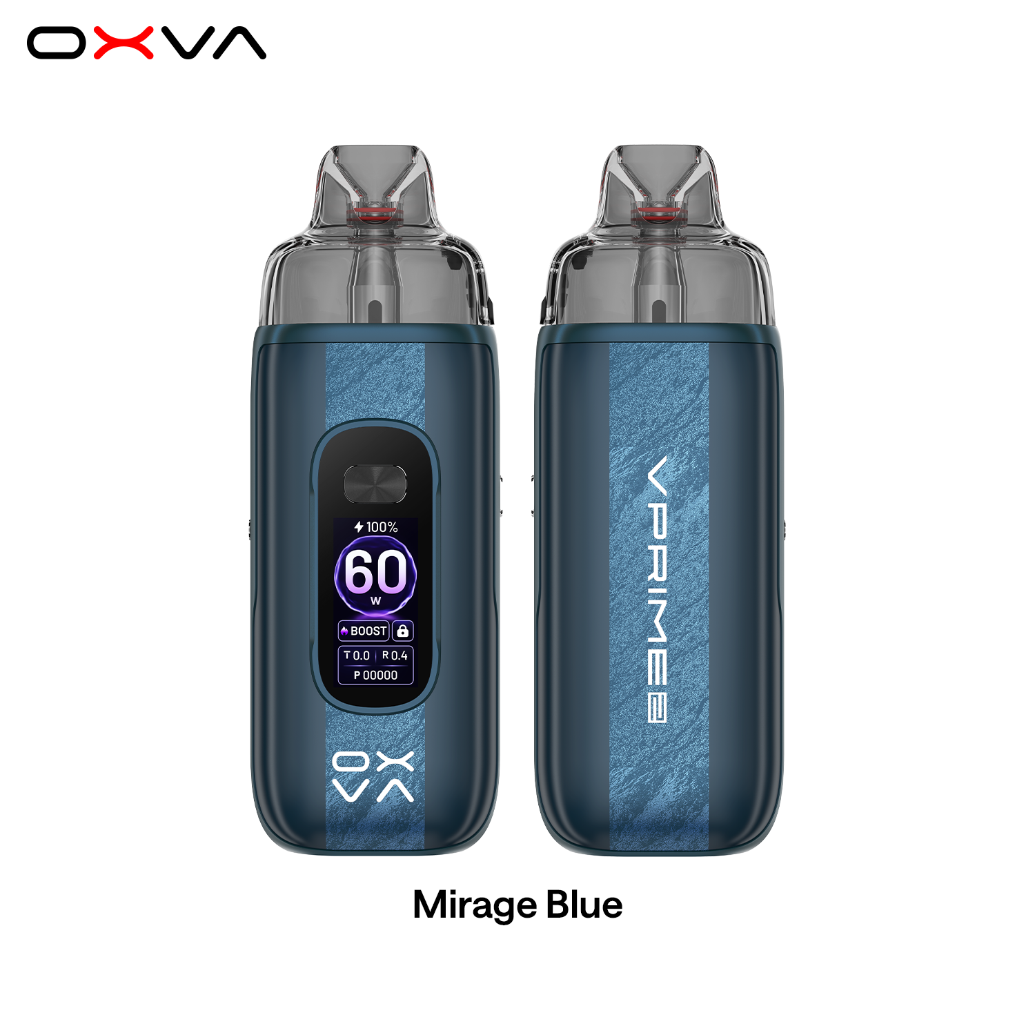 OXVA VPrime 2 Mirage Blue front and rear view