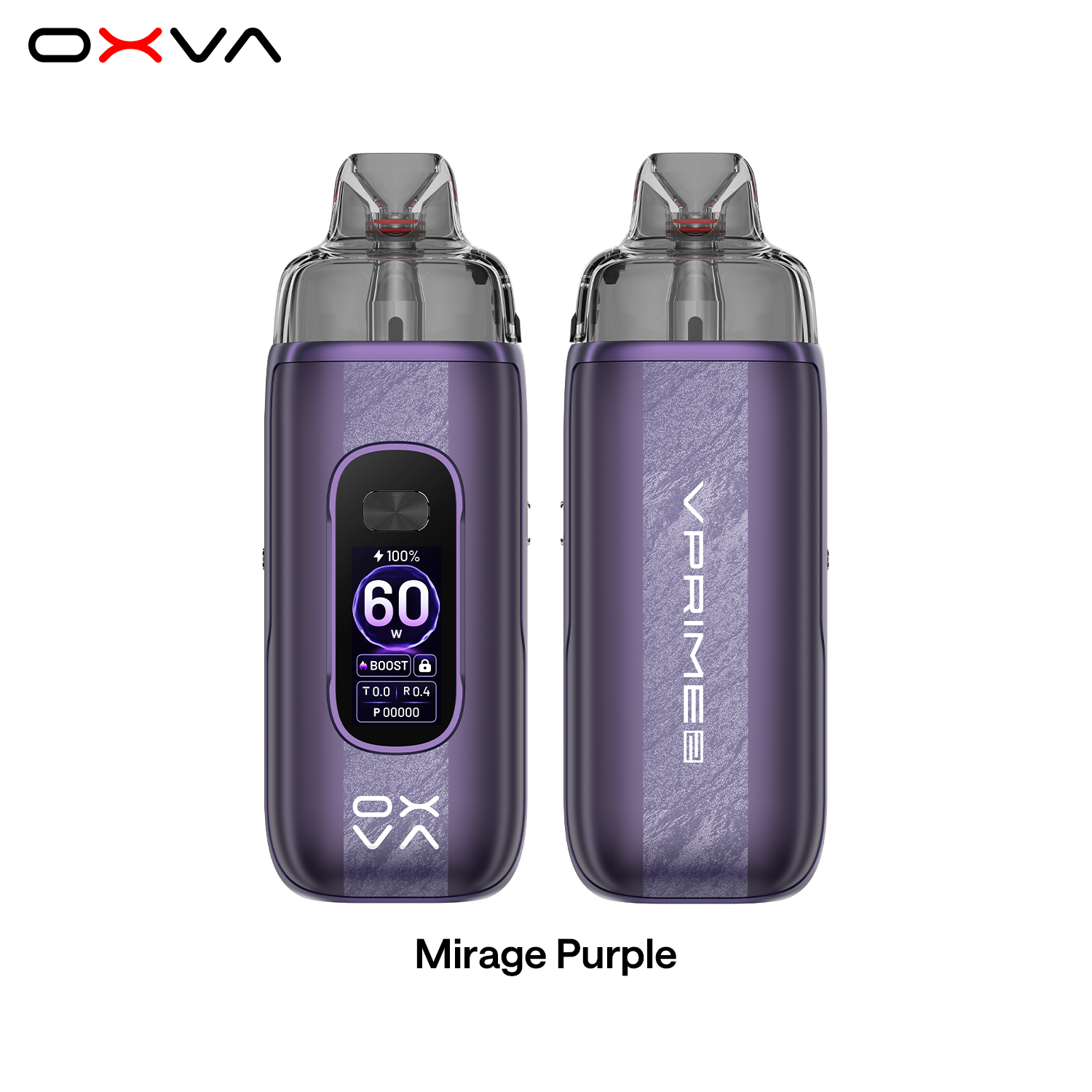 OXVA VPrime 2 Mirage Purple front and rear view