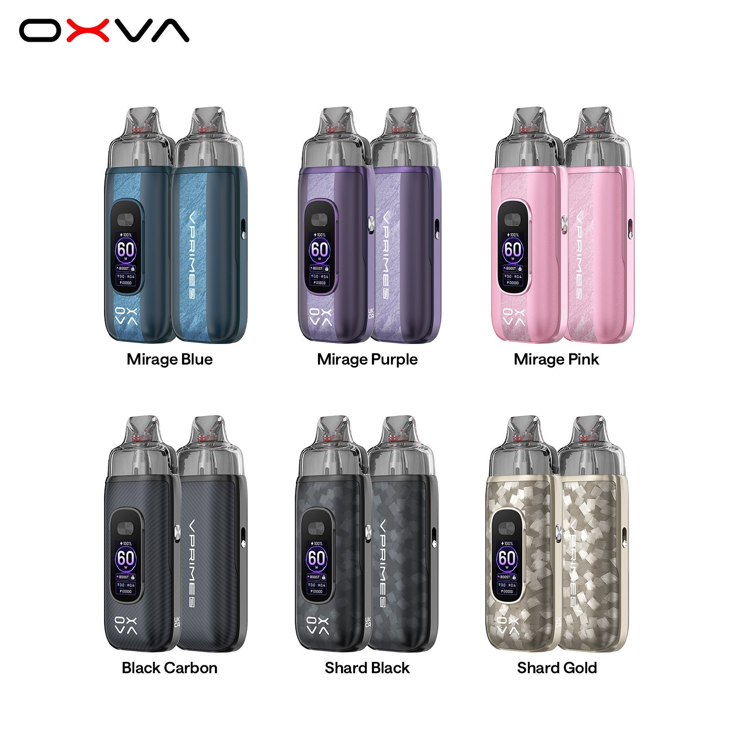 All six OXVA VPrime 2 colours
