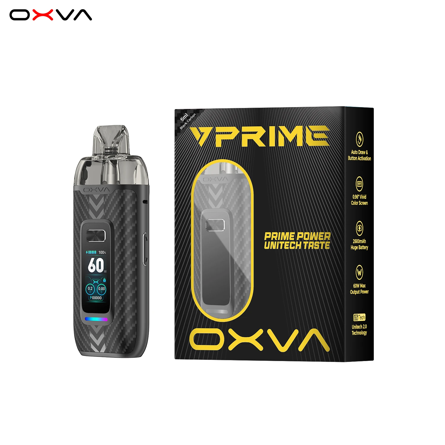 OXVA VPrime Black Carbon Pod Kit 60W